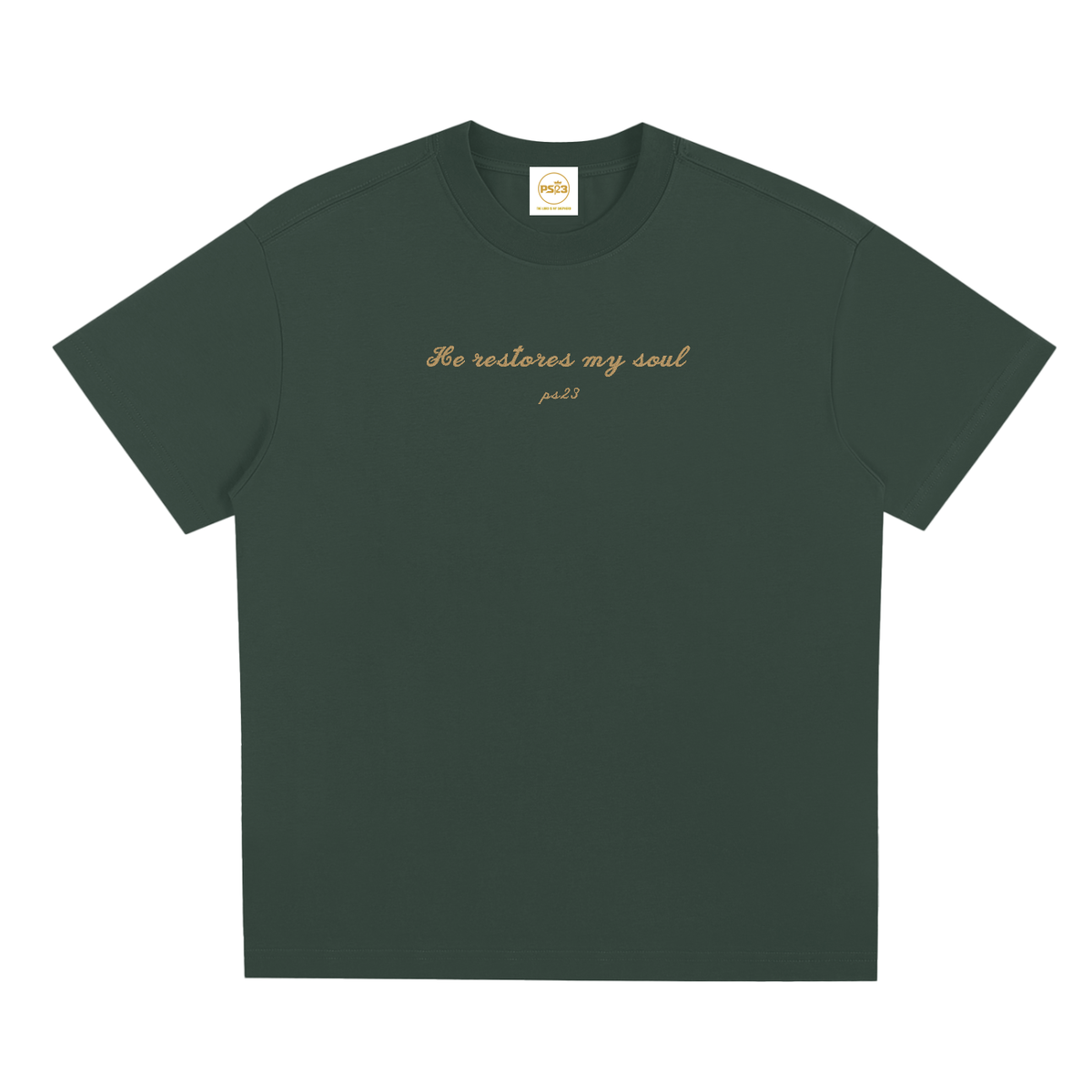 PS23 Embroidery He Restores My Soul Sorona Quick-Dry Cooling T-Shirt