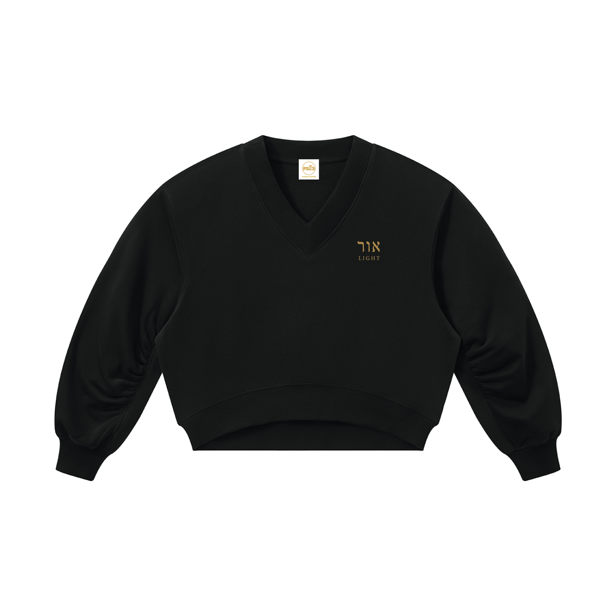 PS23 Hebrew Light Women’s Crop V-Neck Sweatshirt