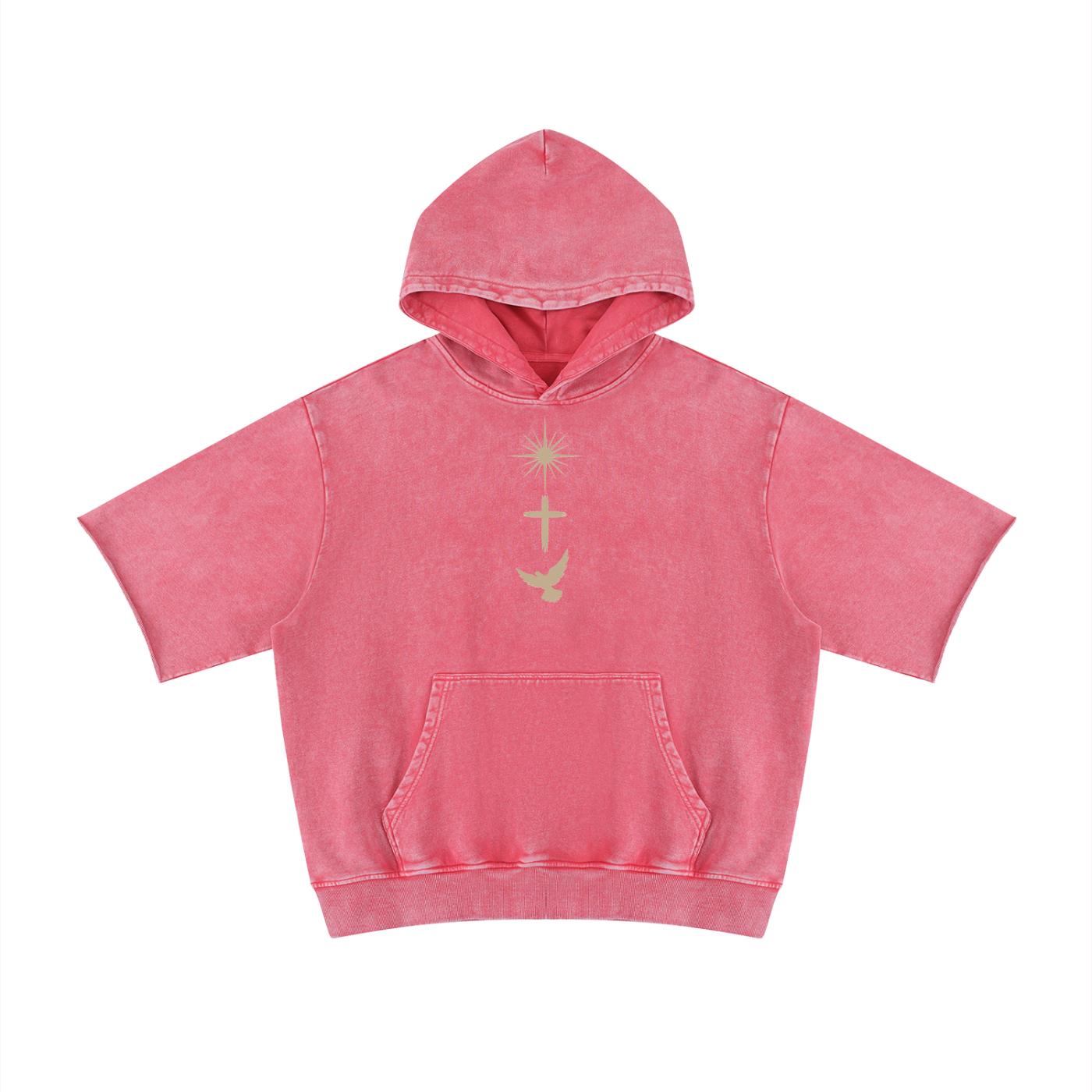 PS23 Trinity Unisex Mineral Wash Short Sleeve Hoodie