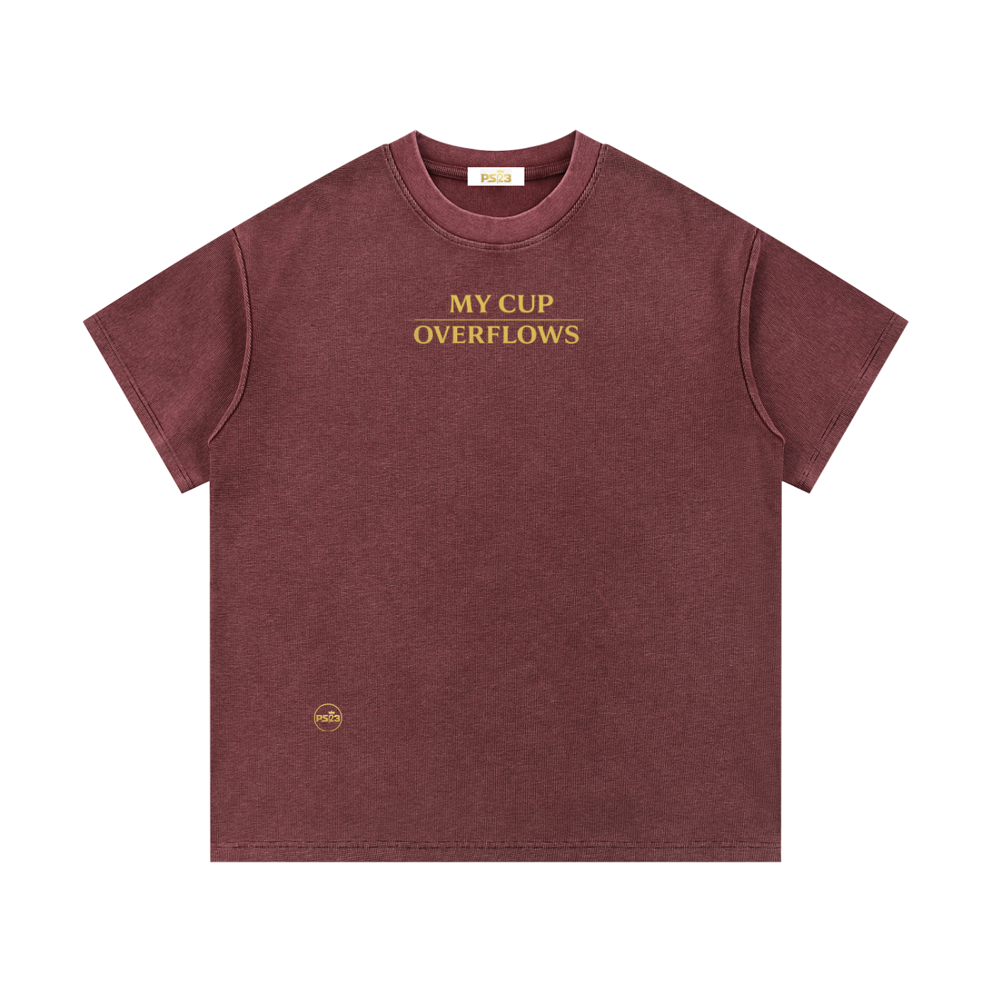 PS23 My cup overflows Mineral Wash Waffle Knit T-Shirt