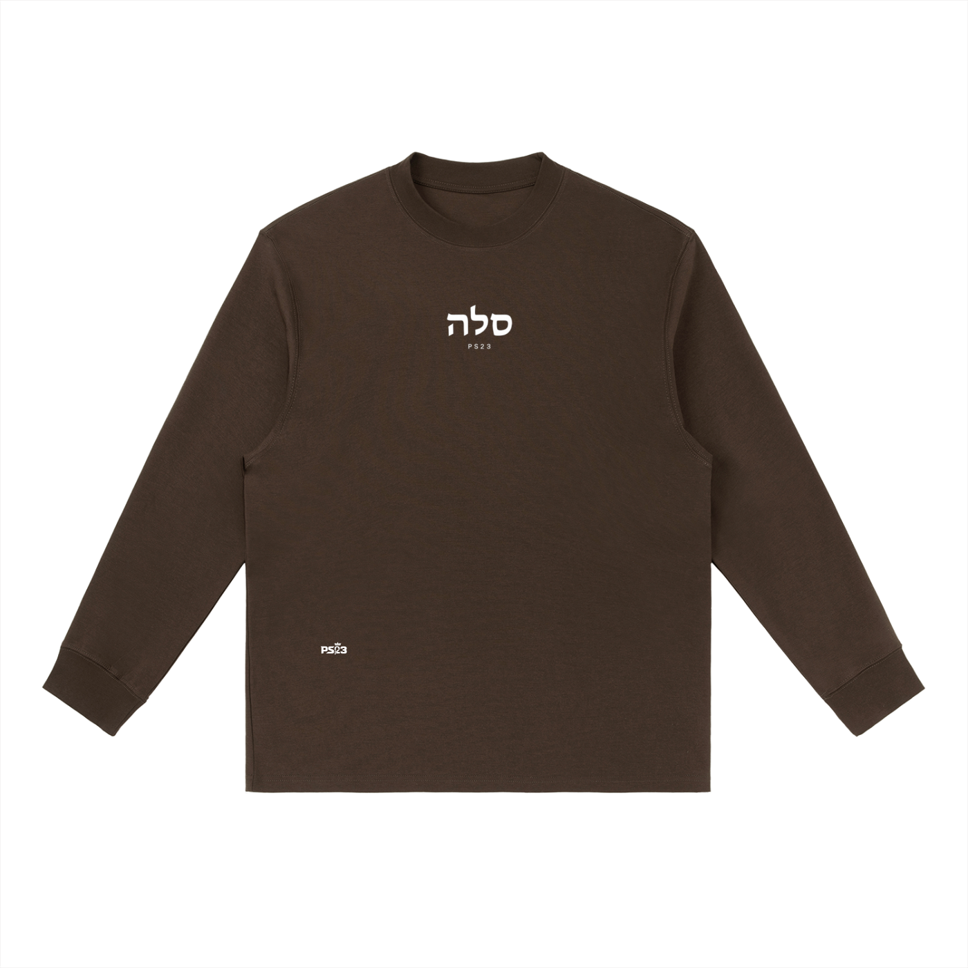 PS23 Hebrew Selah Essential Crewneck Long-Sleeve T-Shirt