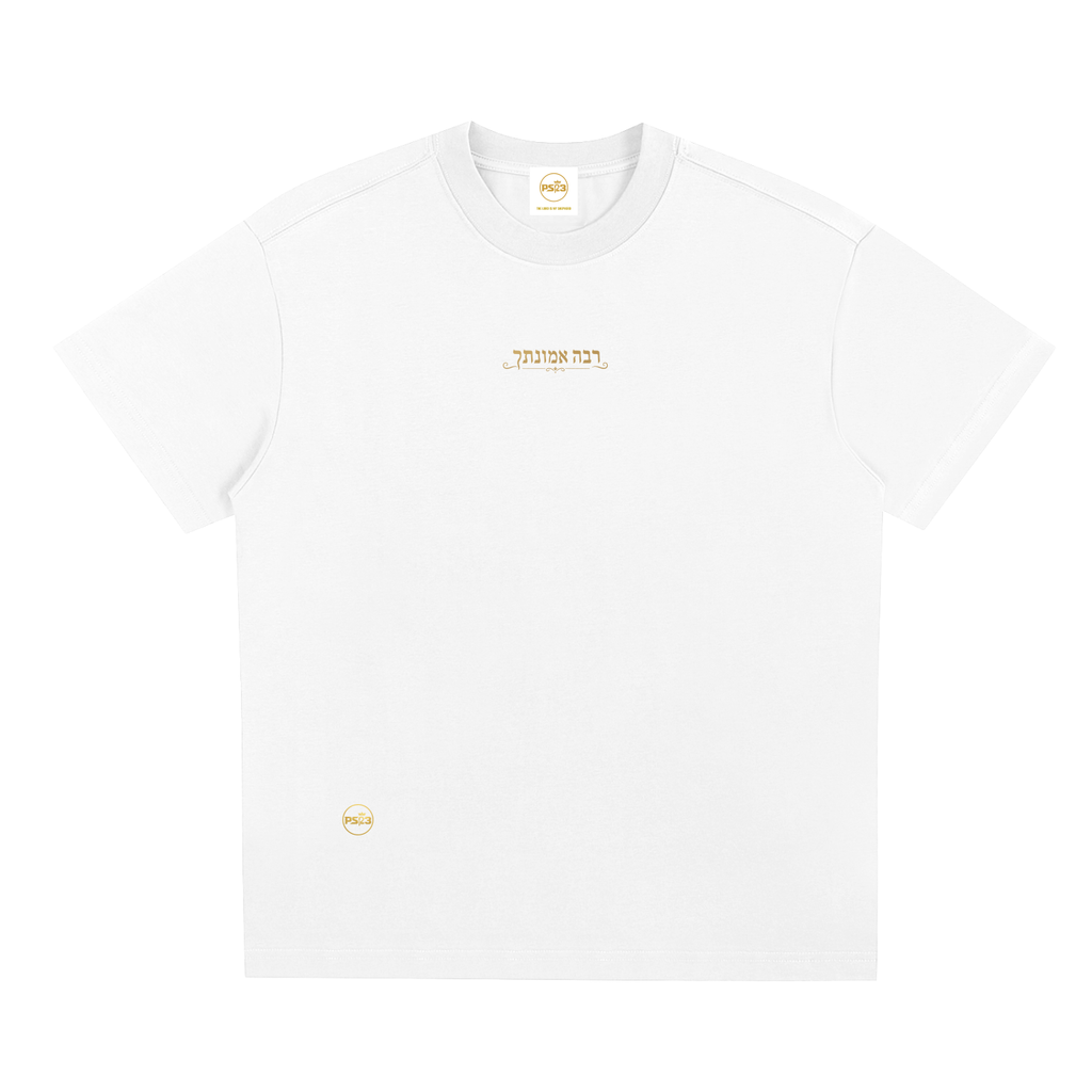 PS23 Hebrew Great is thy faithfulness Sorona Quick-Dry Cooling T-Shirt
