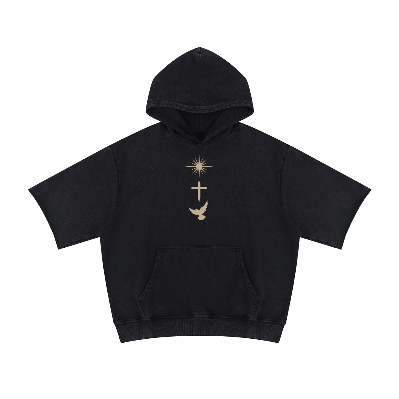 PS23 Trinity Unisex Mineral Wash Short Sleeve Hoodie