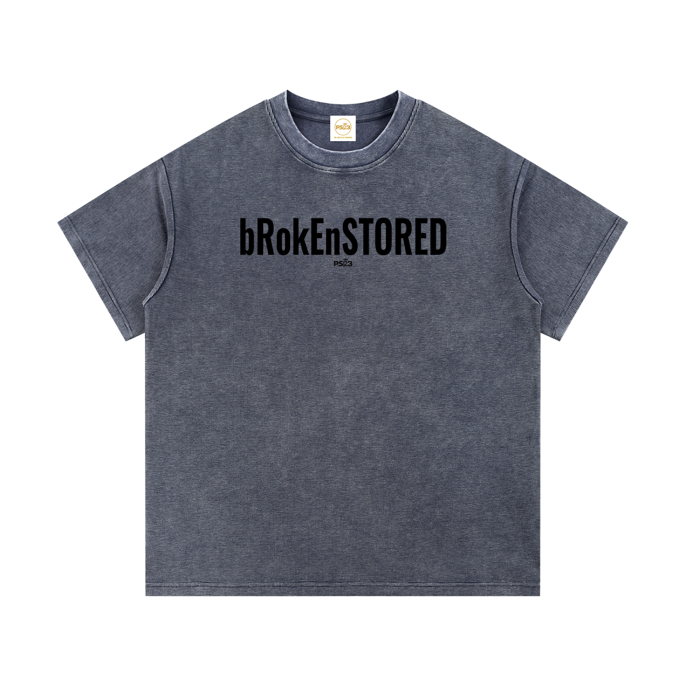 PS23 Brokenstored Mineral Wash Waffle Knit T-Shirt