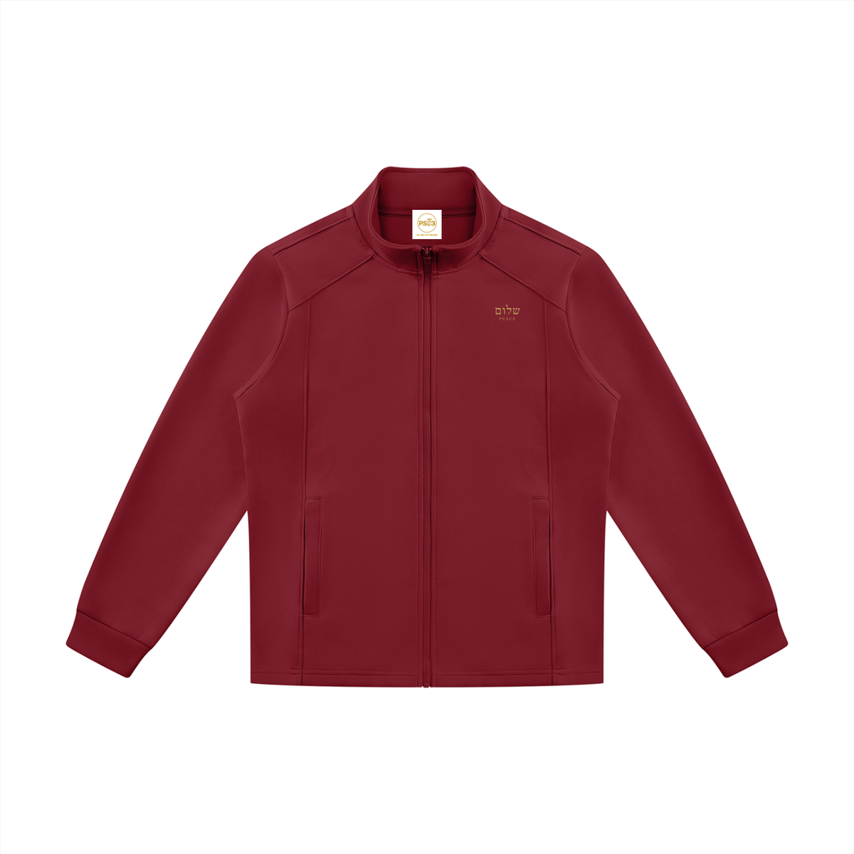 PS23 Hebrew Peace Unisex Stand Collar Track Jacket