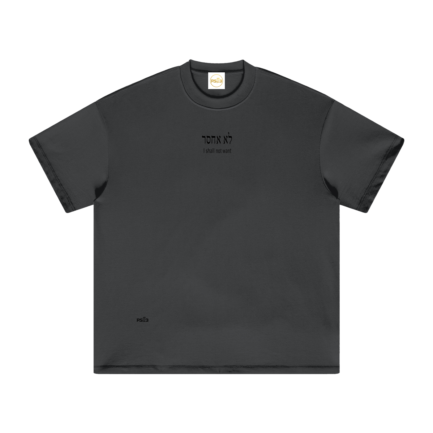 PS23 Hebrew I shall not want Heavyweight Earth Tone T-Shirt