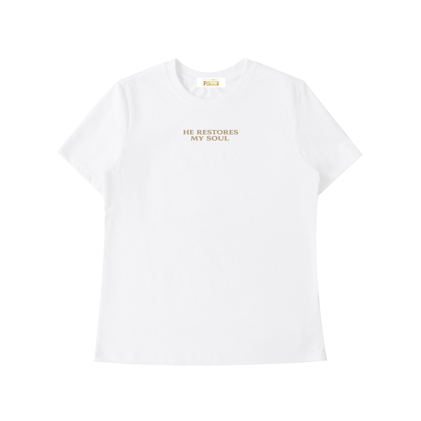 PS23 Women He restores my soul Essential Standard Shoulder T-Shirt