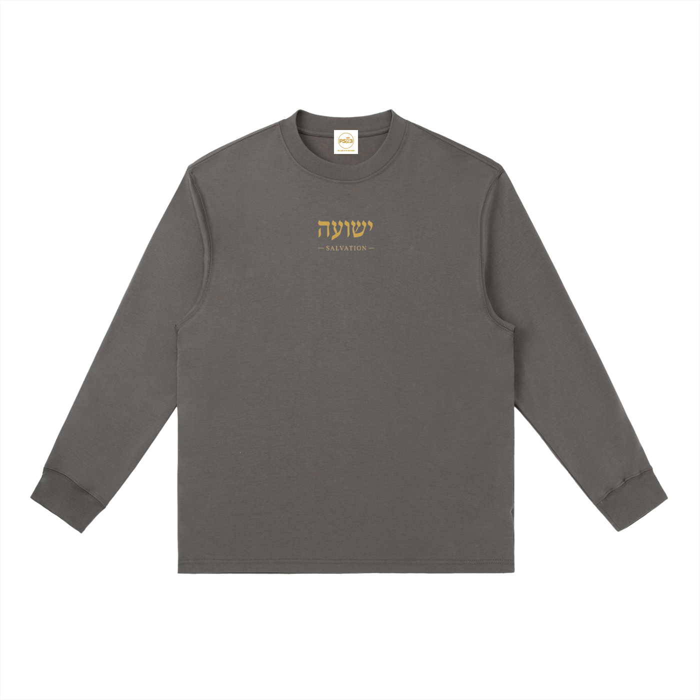 PS23 Hebrew Salvation Essential Crewneck Long-Sleeve T-Shirt