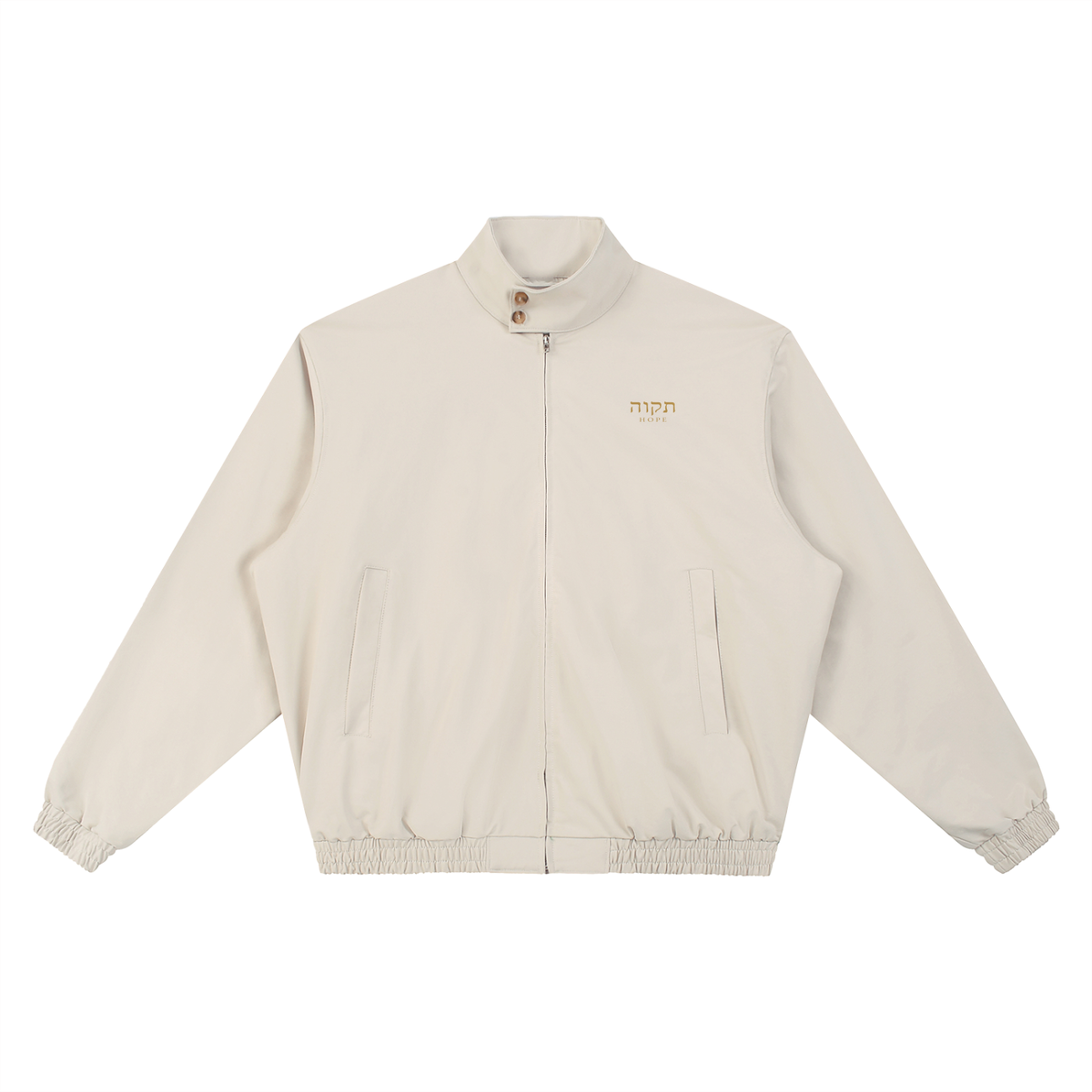 PS23 Hebrew hope Stand Collar Bomber Jacket