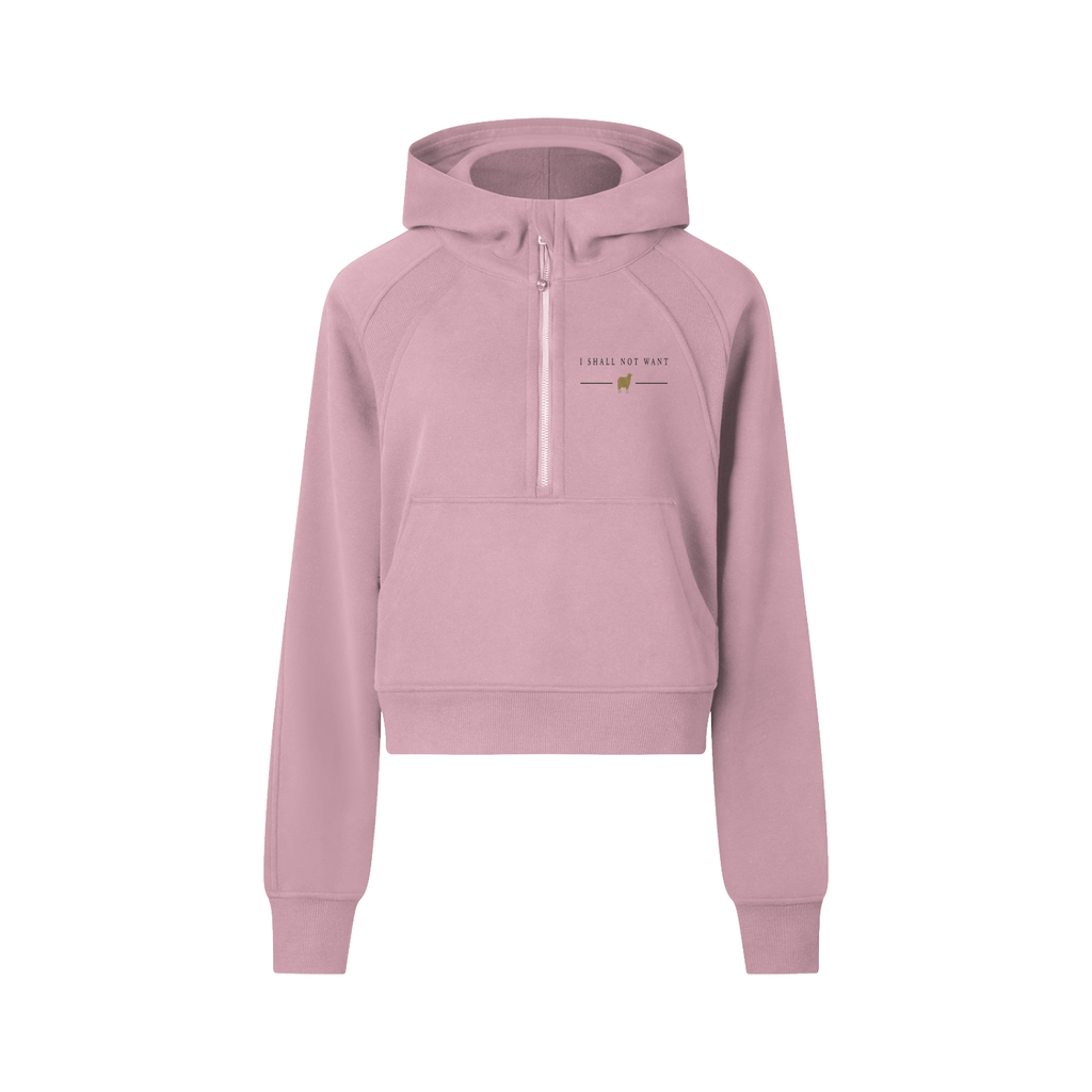 PS23 Women I shall not want Cropped Half-Zip Hoodie