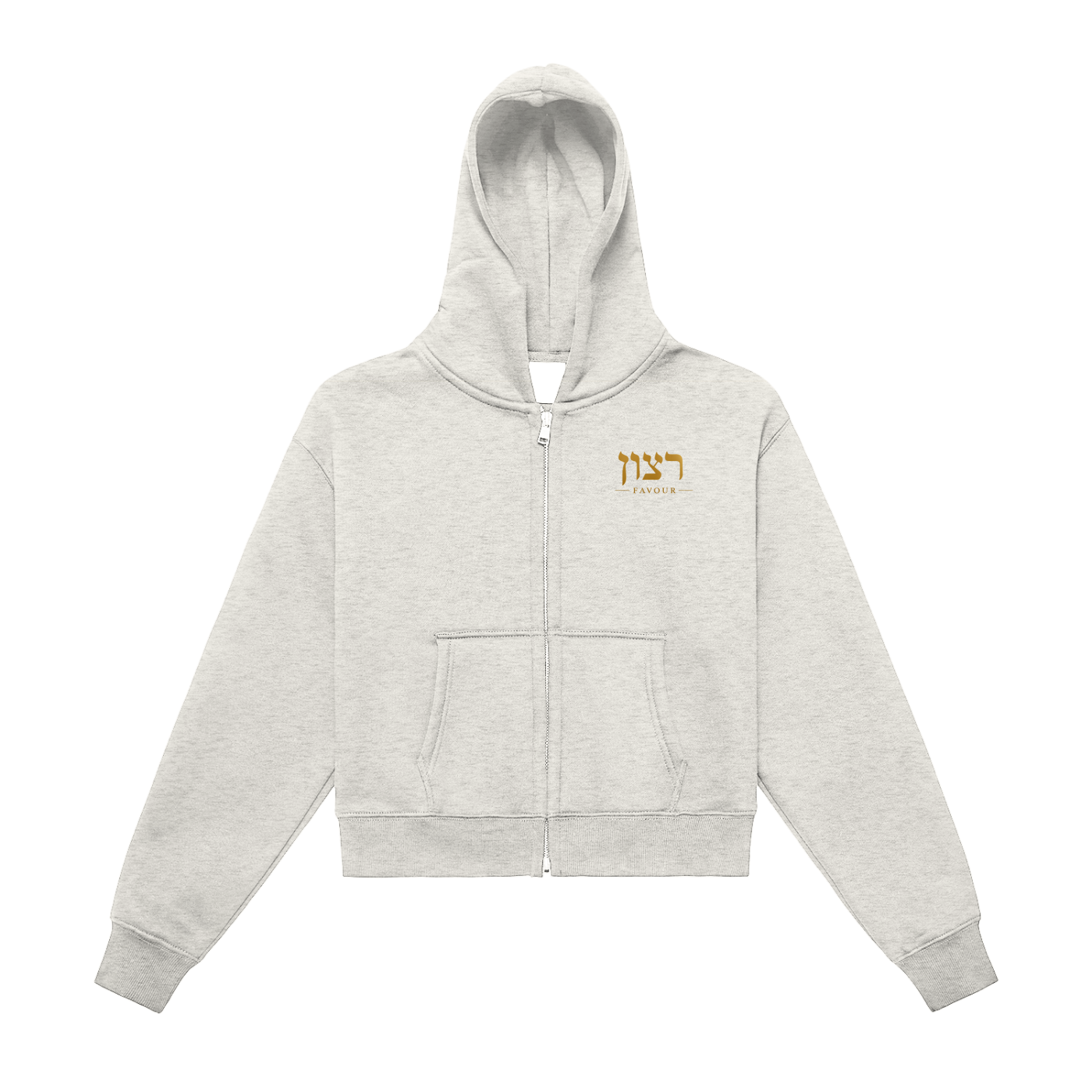 PS23 Hebrew Favour Women Fleeced Zip-Up Cropped Hoodie
