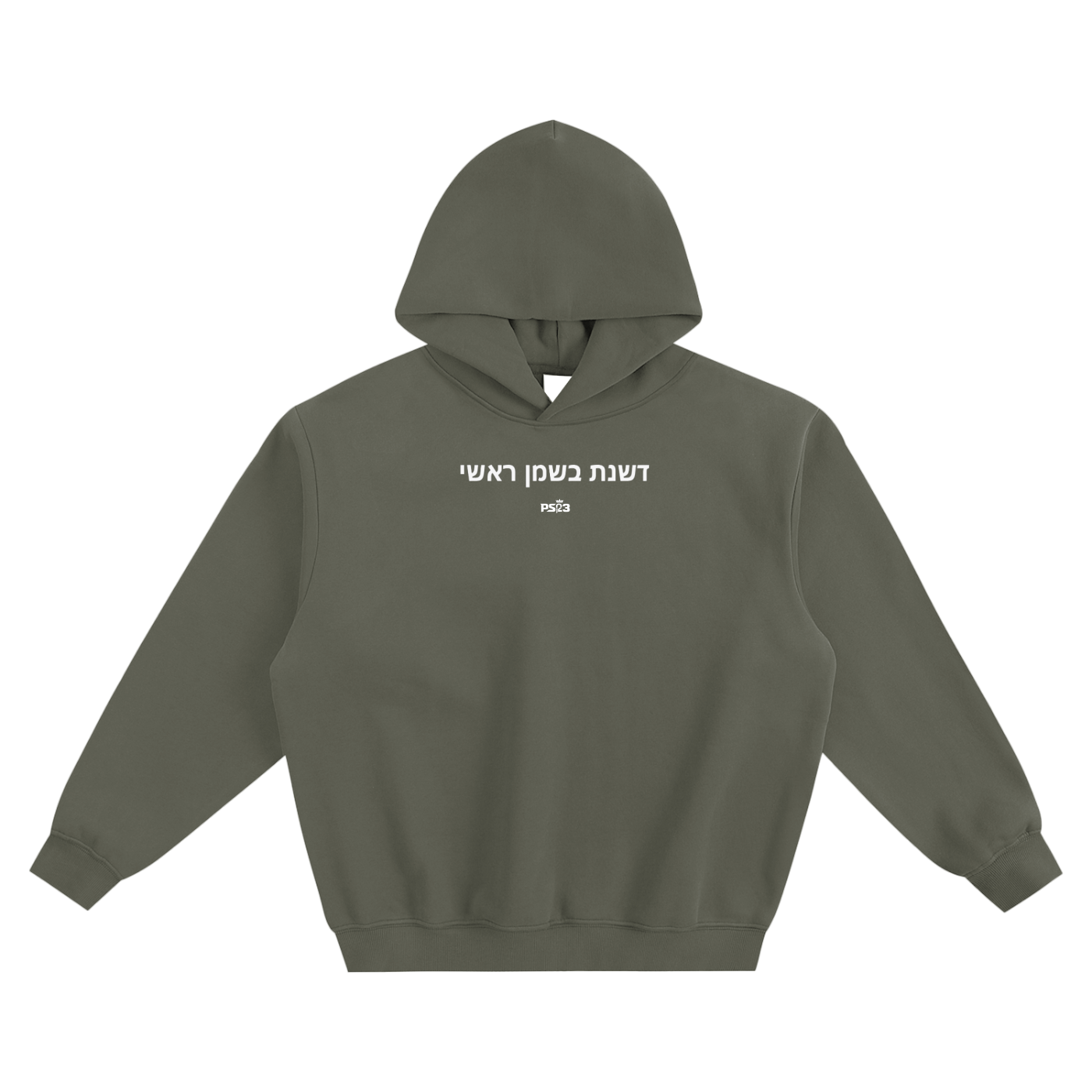 PS23 Hebrew You anoint my head with oil Fleeced Boxy Hoodie