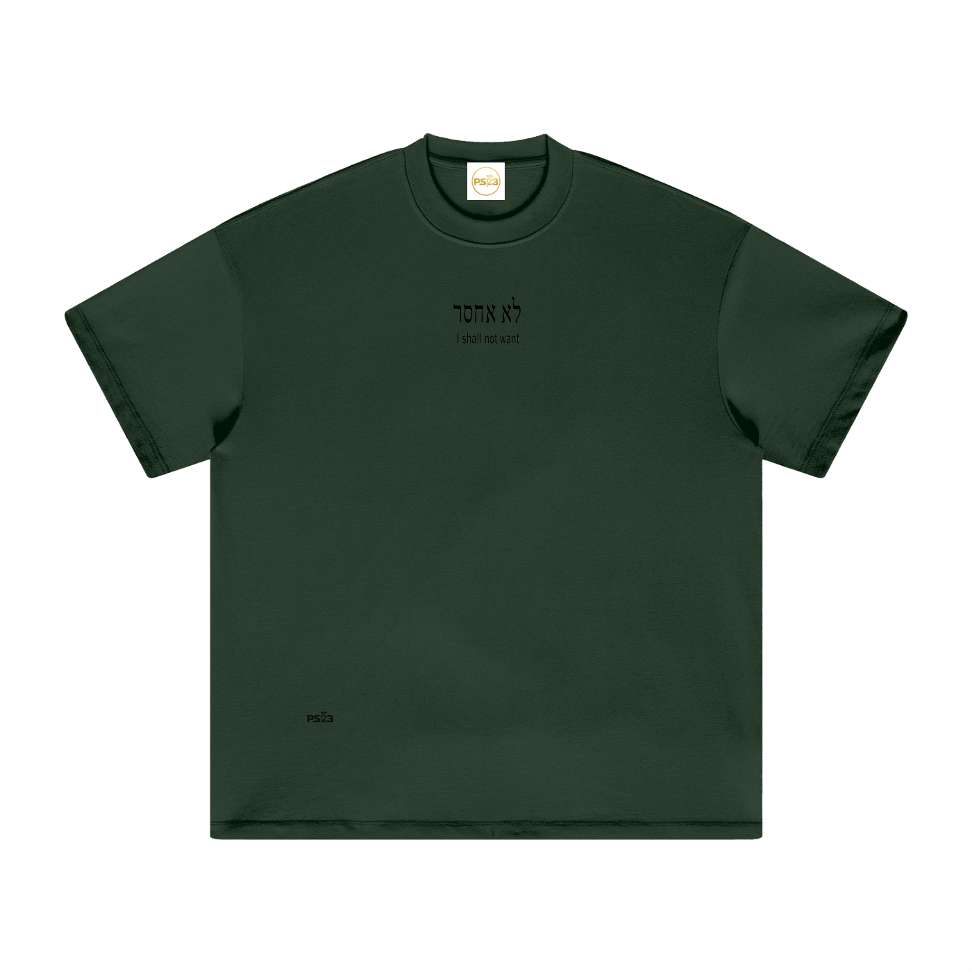 PS23 Hebrew I shall not want Heavyweight Earth Tone T-Shirt