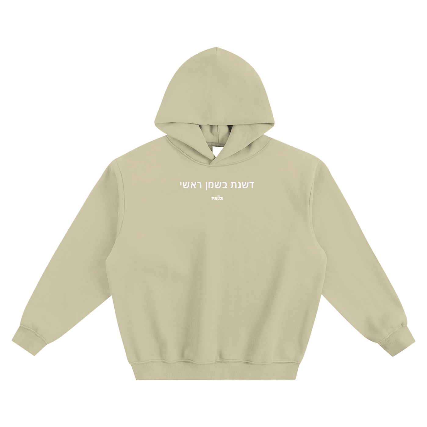 PS23 Hebrew You anoint my head with oil Fleeced Boxy Hoodie