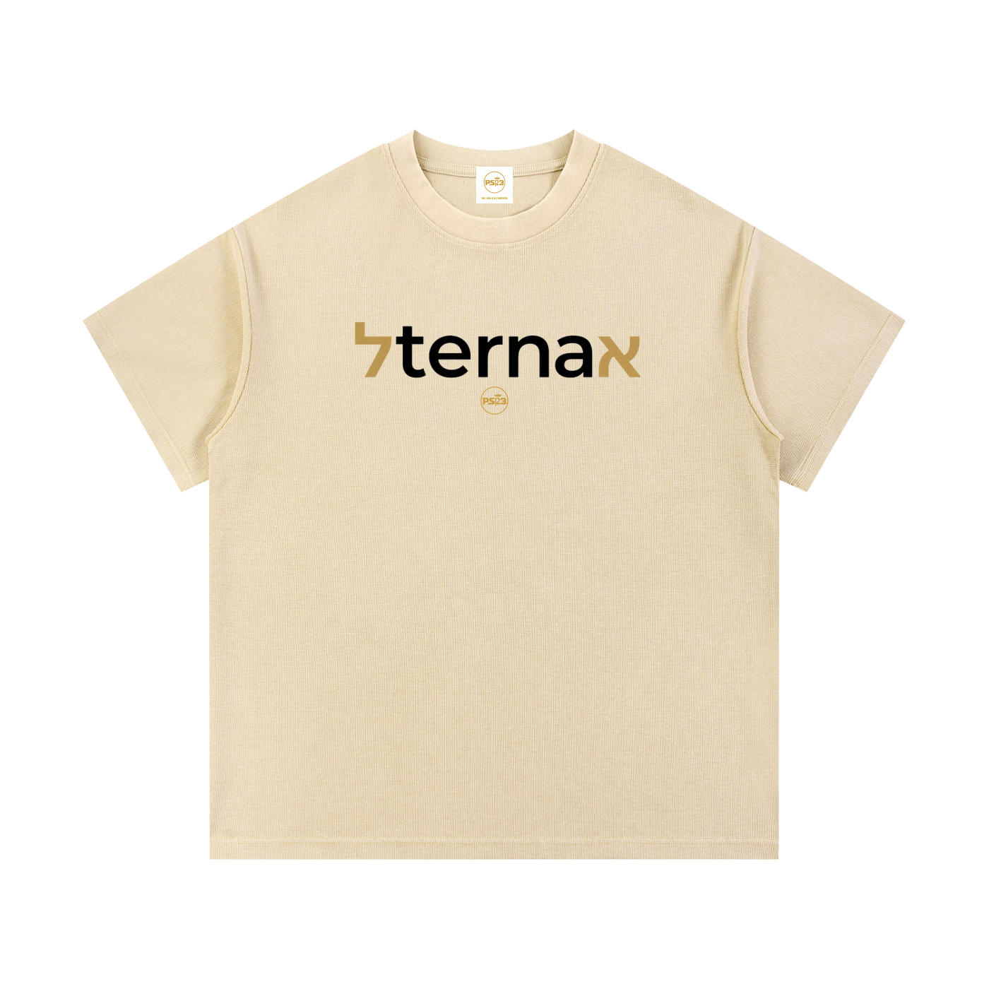PS23 Bilingual eternal Mineral Wash Waffle Knit T-Shirt