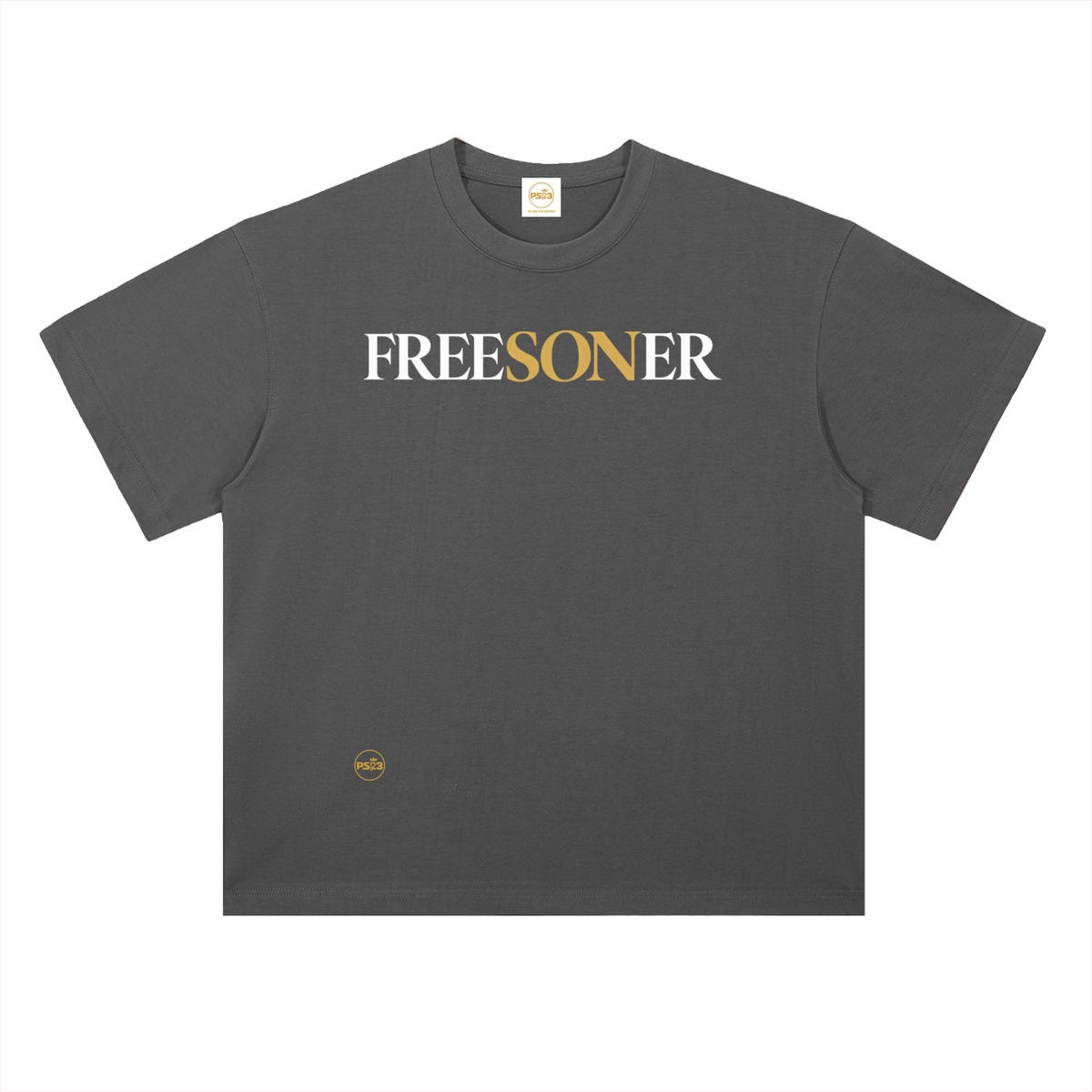 PS23 FREESONER Heavyweight Drop Shoulder Cotton T-Shirt