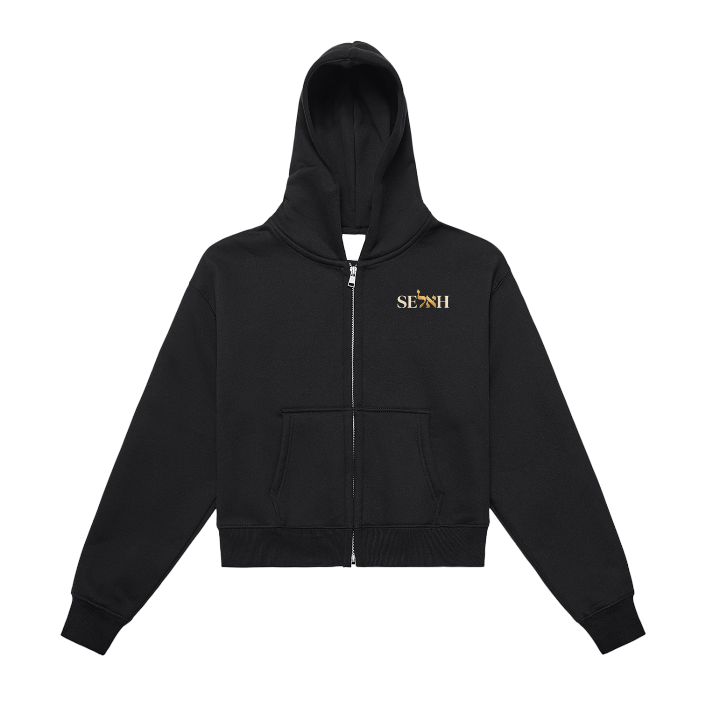 PS23 Bilingual Concept Selah Women Fleeced Zip-Up Cropped Hoodie