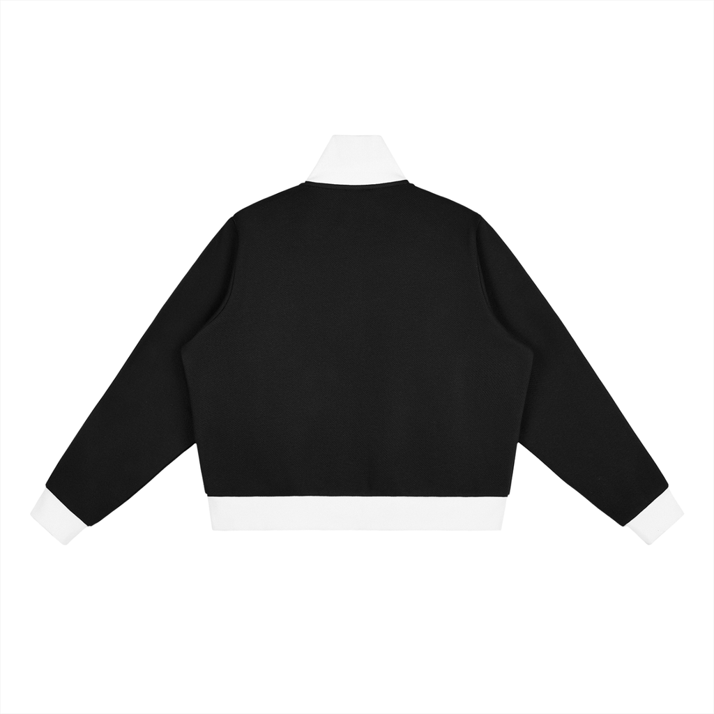 PS23 Hebrew Hope Women Contrast Side Stripe Fleece Cropped Track Jacket