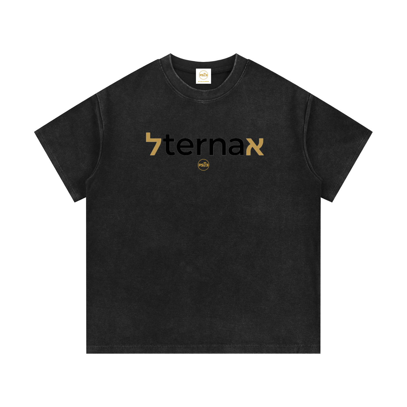 PS23 Bilingual eternal Mineral Wash Waffle Knit T-Shirt