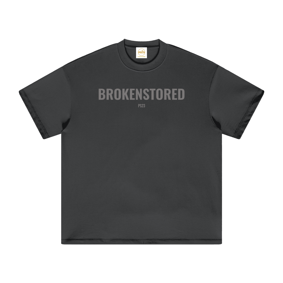 PS23 Brokenstored Grey Oversized Heavyweight T Shirt