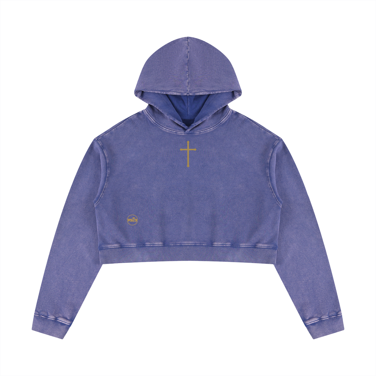 The Cross Women’s Mineral-Washed Christian Crop Hoodie