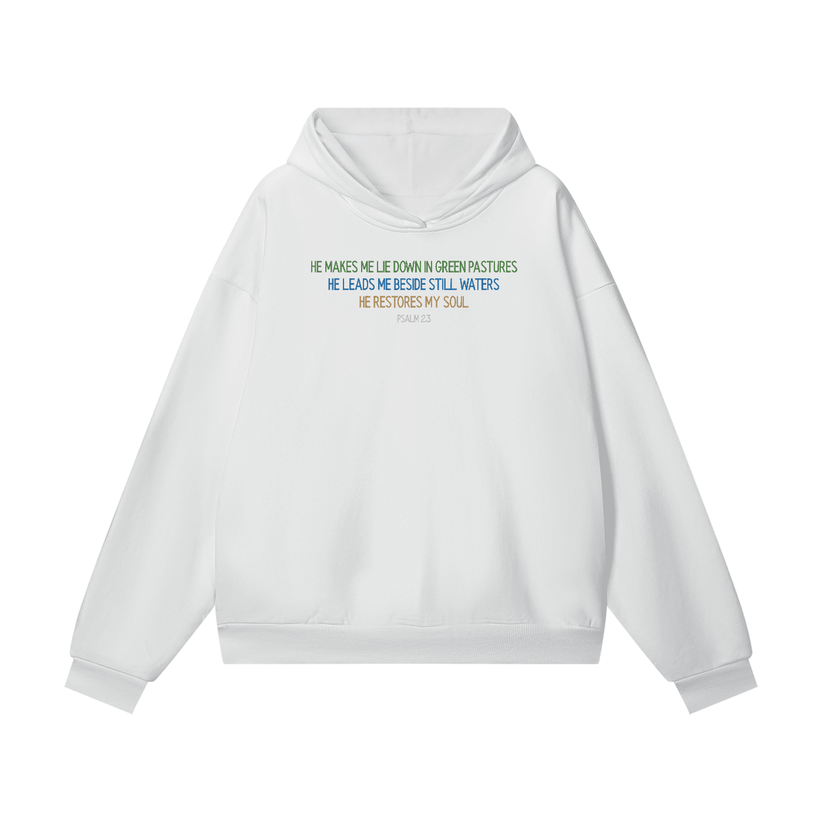 PS23 Embroidery Psalm 23 Super Heavyweight Hidden Pocket Hoodie