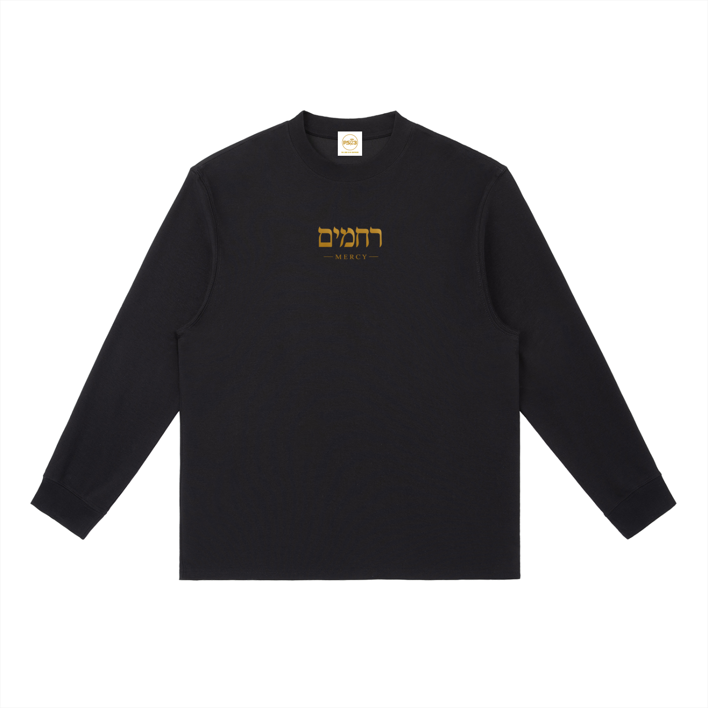 PS23 Hebrew Mercy Essential Crewneck Long-Sleeve T-Shirt