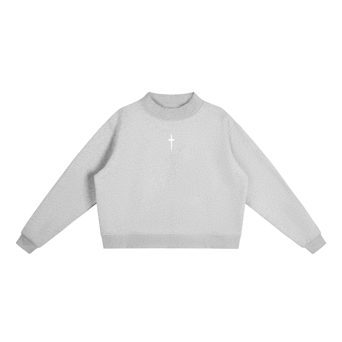 PS23 The Cross Women Essential Fleece Mock-Neck Crew Sweatshirt