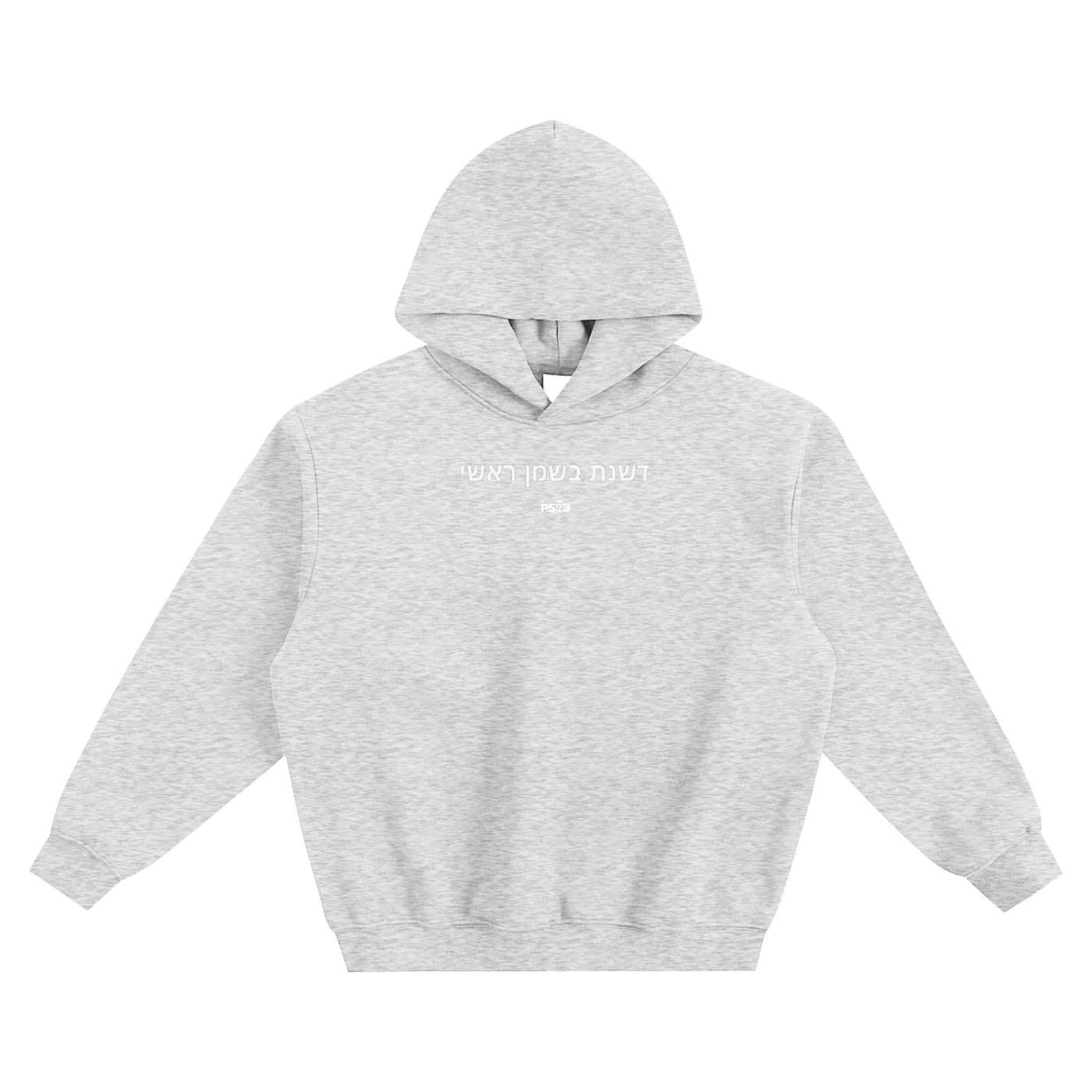 PS23 Hebrew You anoint my head with oil Fleeced Boxy Hoodie