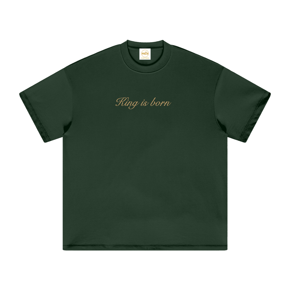PS23 Embroidery King is born Heavyweight Earth Tone T-Shirt