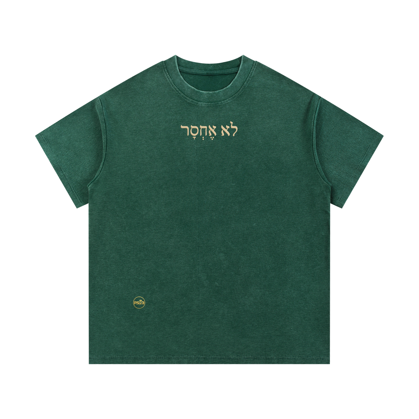 PS23 Hebrew I shall not want Mineral Wash Waffle Knit T-Shirt