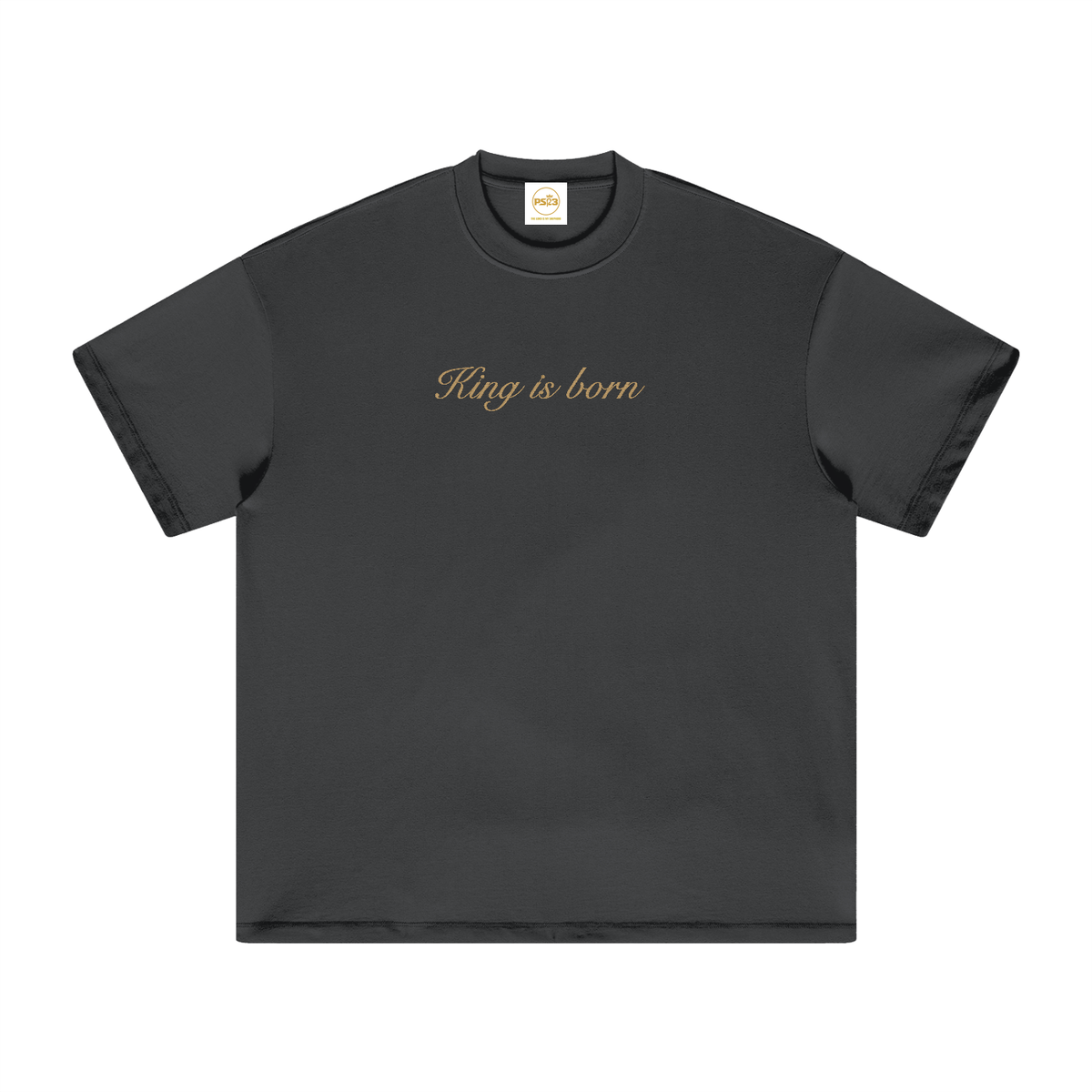 PS23 Embroidery King is born Heavyweight Earth Tone T-Shirt