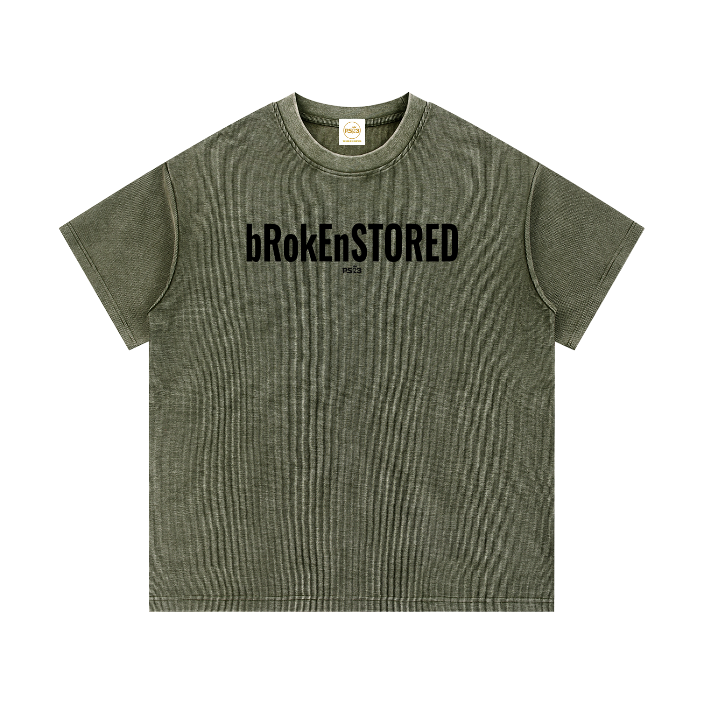 PS23 Brokenstored Mineral Wash Waffle Knit T-Shirt