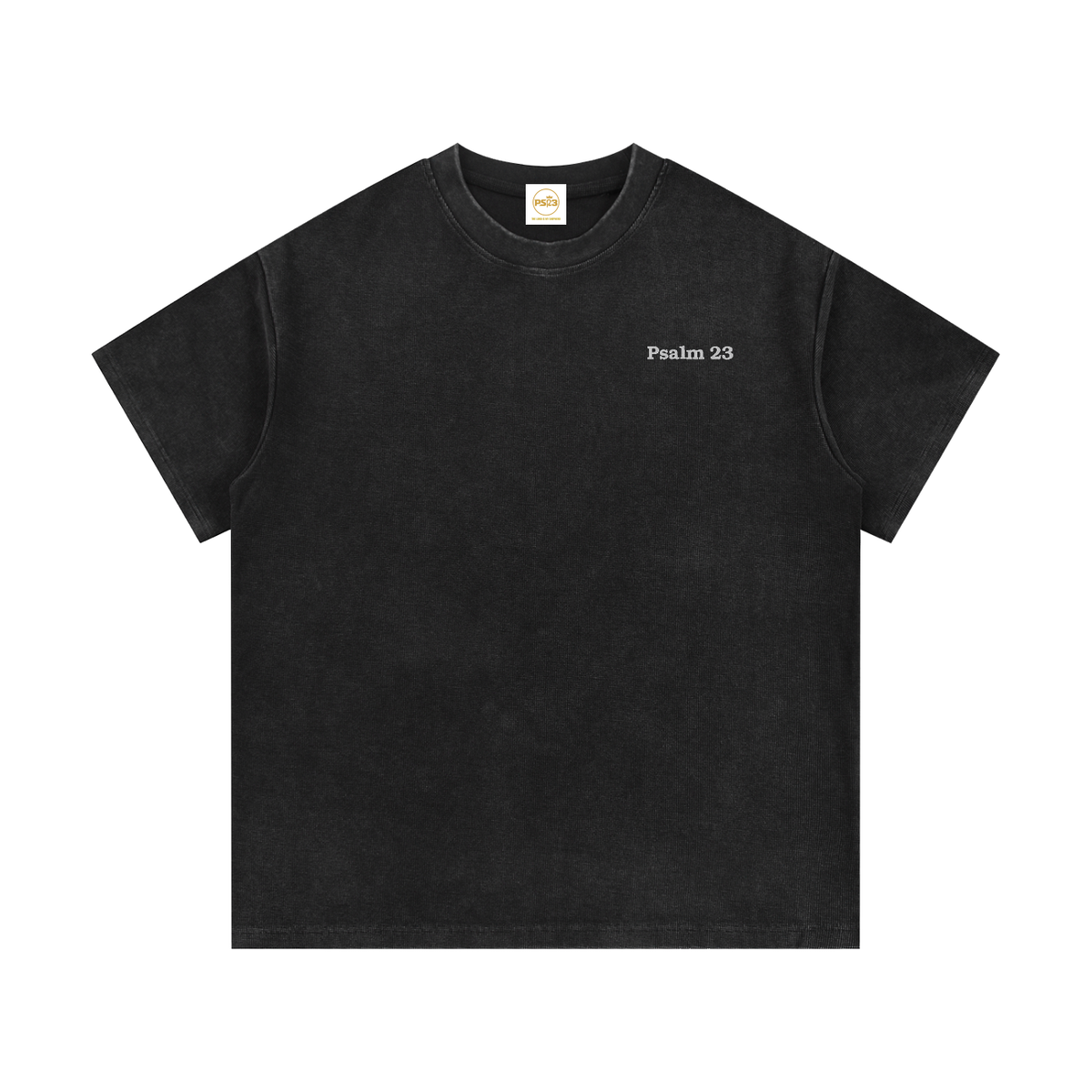 PS23 Embroidery Psalm 23 Mineral Wash Waffle Knit T-Shirt