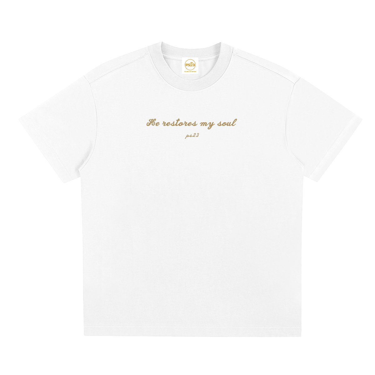PS23 Embroidery He Restores My Soul Sorona Quick-Dry Cooling T-Shirt