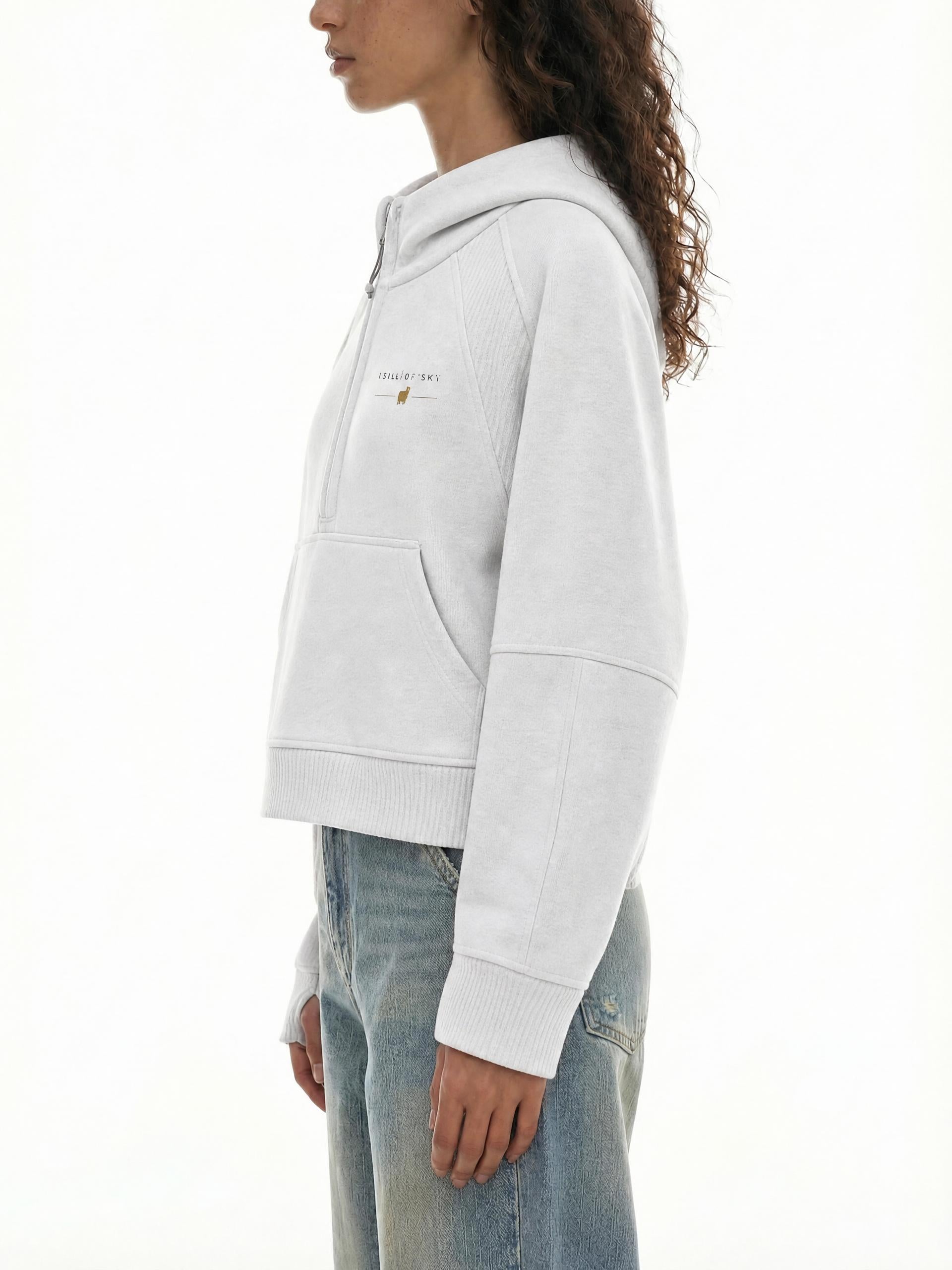 PS23 Women I shall not want Cropped Half-Zip Hoodie
