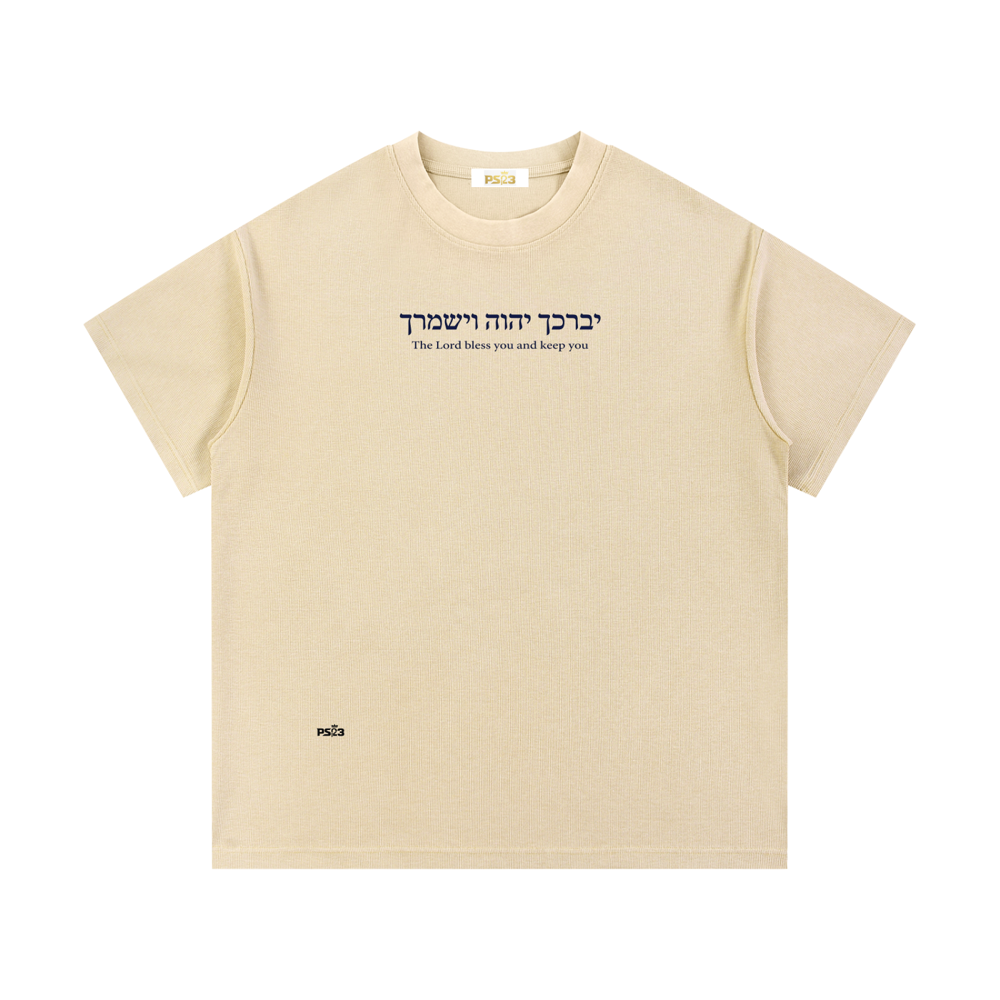 PS23 Hebrew The Lord Bless You and Keep You Mineral Wash Waffle Knit T-Shirt