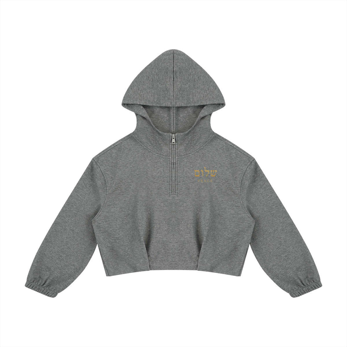 PS23 Hebrew Peace Women’s Boxy Quarter-Zip Hoodie