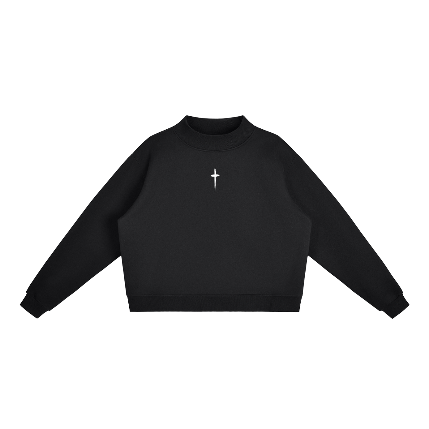 PS23 The Cross Women Essential Fleece Mock-Neck Crew Sweatshirt