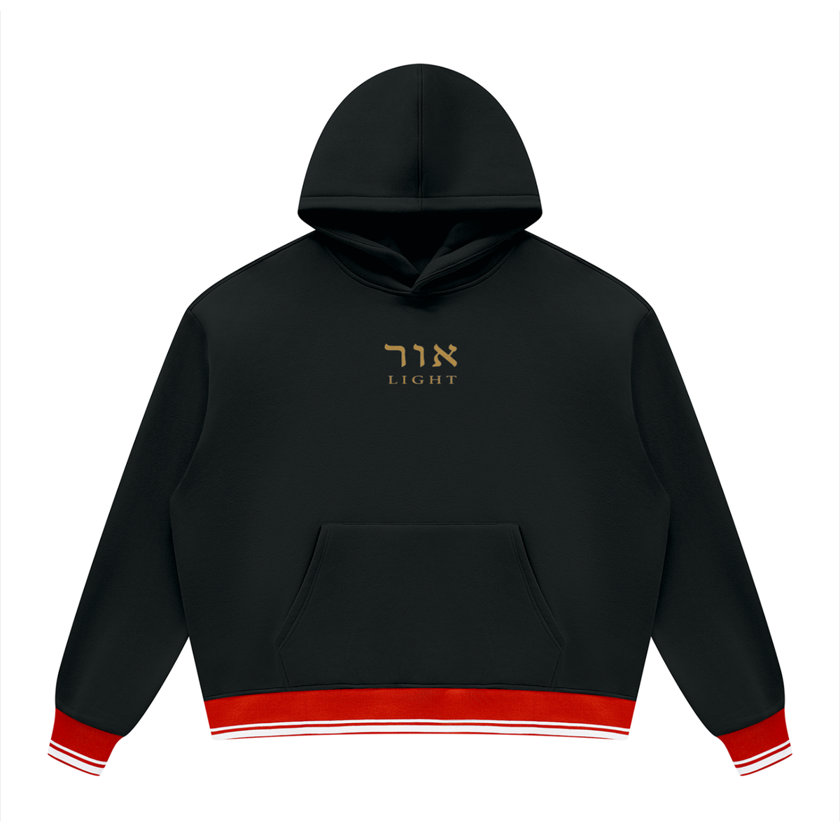PS23 Hebrew Light Oversized Color Block Fleece Hoodie
