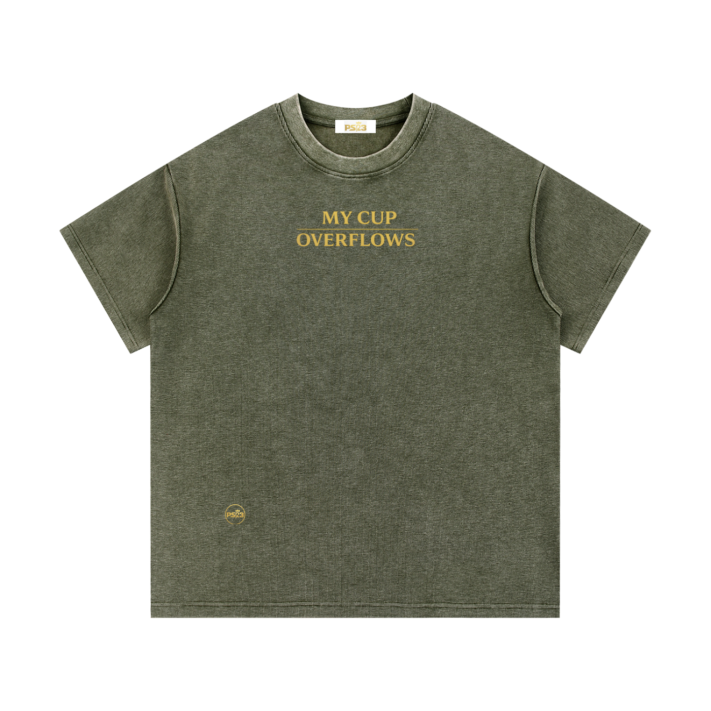PS23 My cup overflows Mineral Wash Waffle Knit T-Shirt