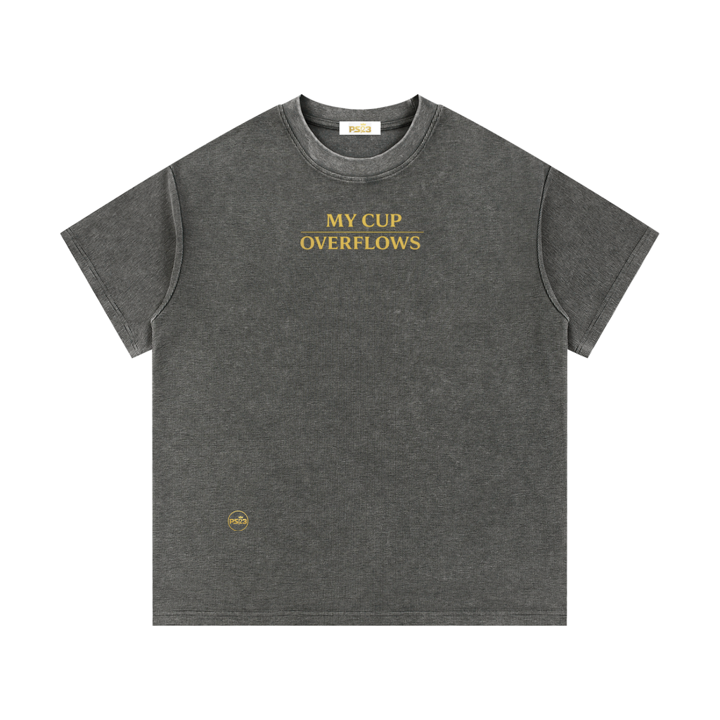 PS23 My cup overflows Mineral Wash Waffle Knit T-Shirt