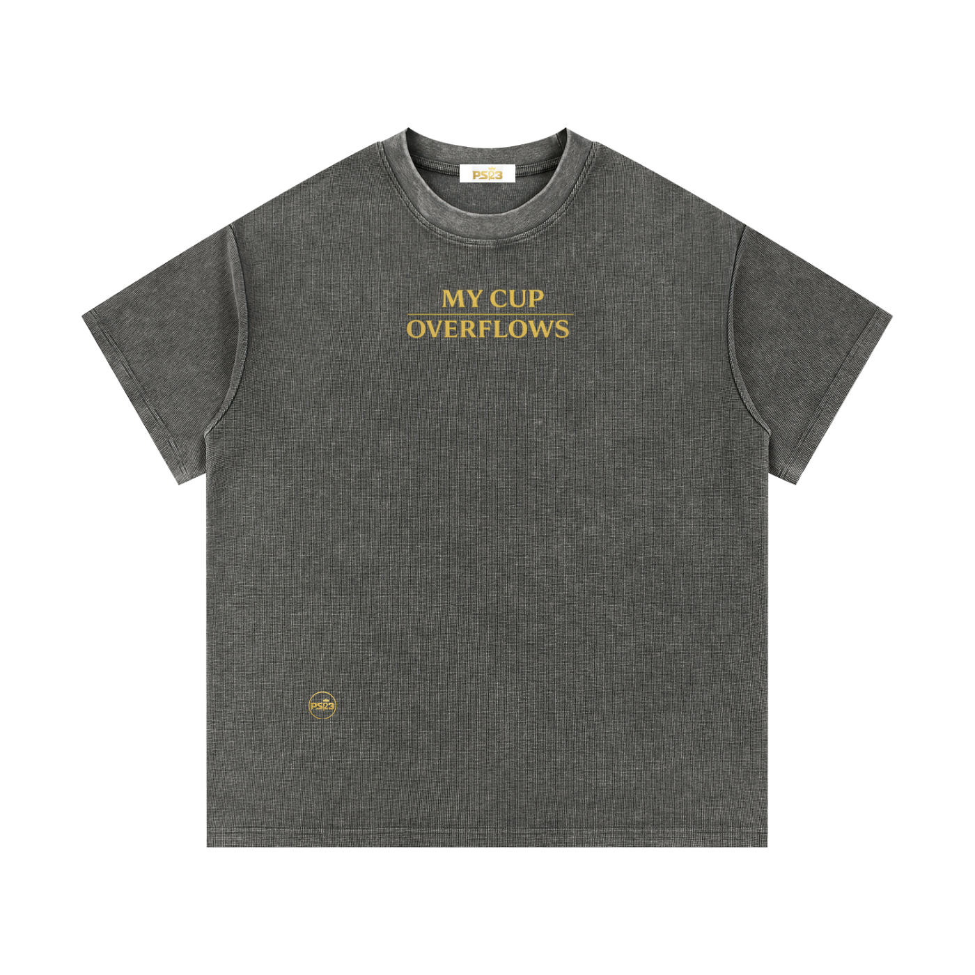 PS23 My cup overflows Mineral Wash Waffle Knit T-Shirt