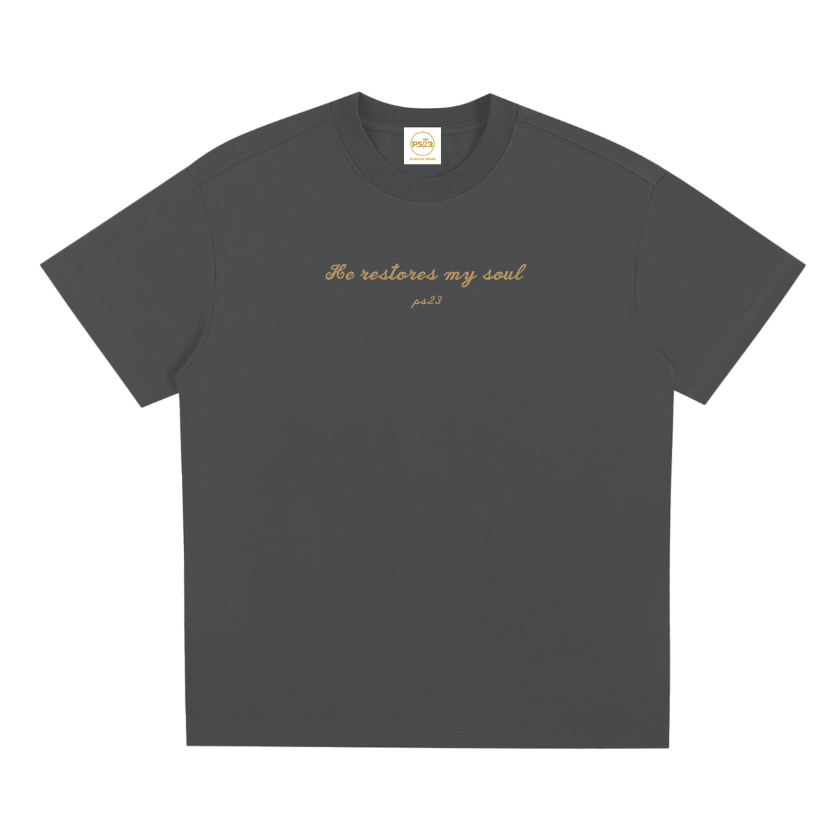 PS23 Embroidery He Restores My Soul Sorona Quick-Dry Cooling T-Shirt
