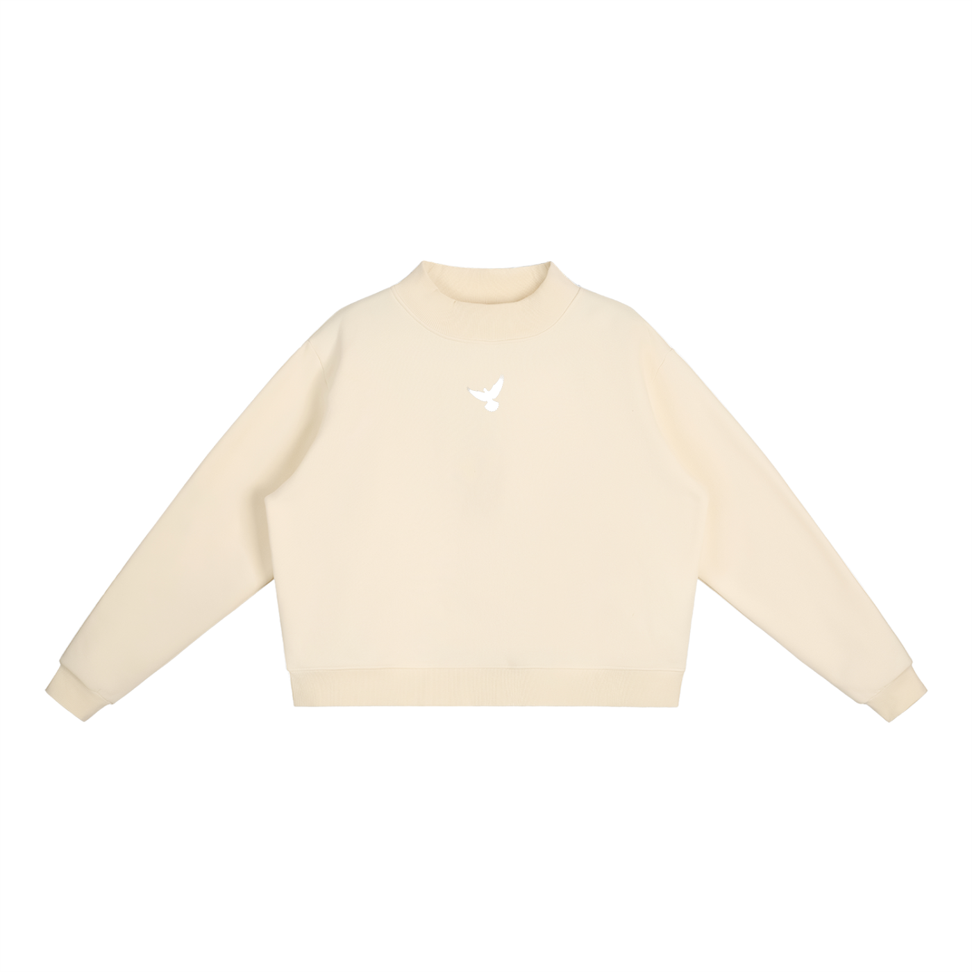 PS23 Dove Women Essential Fleece Mock-Neck Crew Sweatshirt