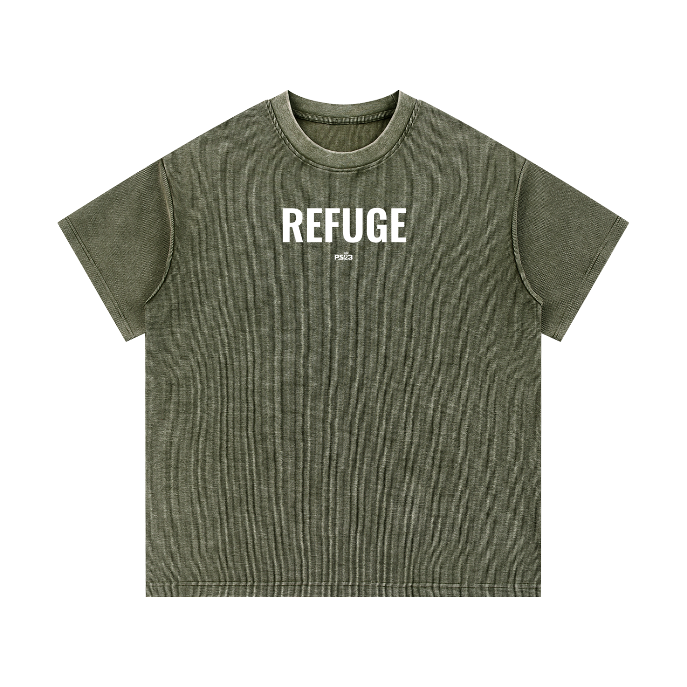 PS23 REFUGE Mineral Wash Waffle Knit T-Shirt