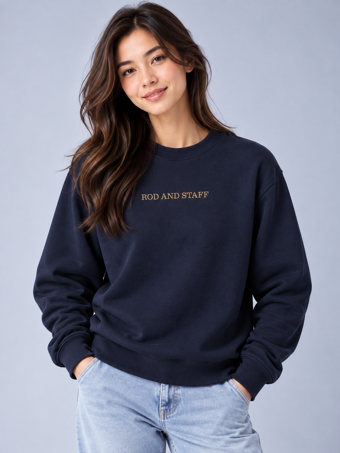 PS23 Embroidery Rod and staff Essential Heavyweight Crewneck Sweatshirt