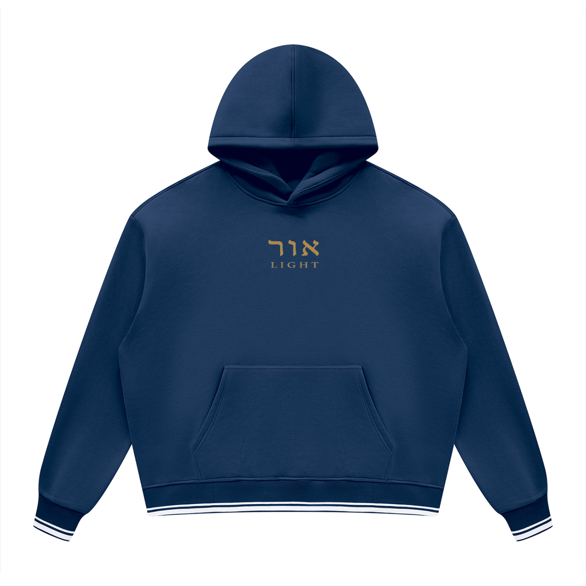 PS23 Hebrew Light Unisex Oversized Color Block Fleece Hoodie