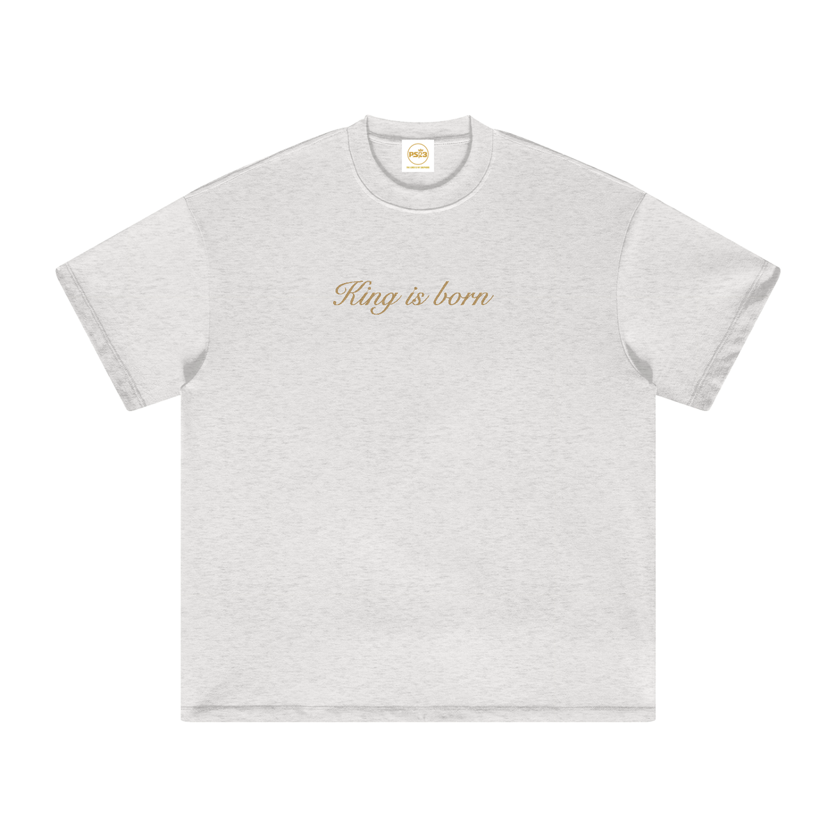 PS23 Embroidery King is born Heavyweight Earth Tone T-Shirt