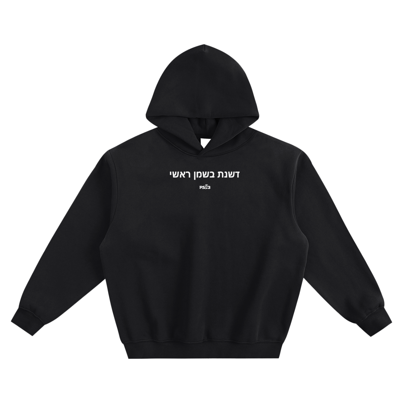 PS23 Hebrew You anoint my head with oil Fleeced Boxy Hoodie